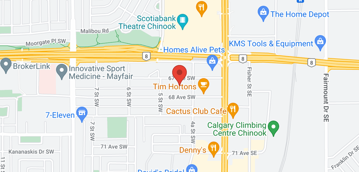map of 12 609 67 Avenue SW